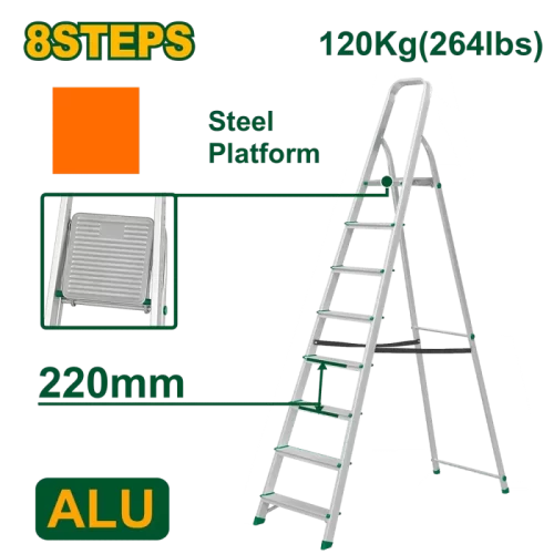 Escalera Tijera 8 Escalones 120kg Jadever