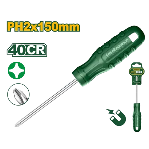 Destornillador Ph2 6x150 Philips Acero40cr Puerta Mag Jadever