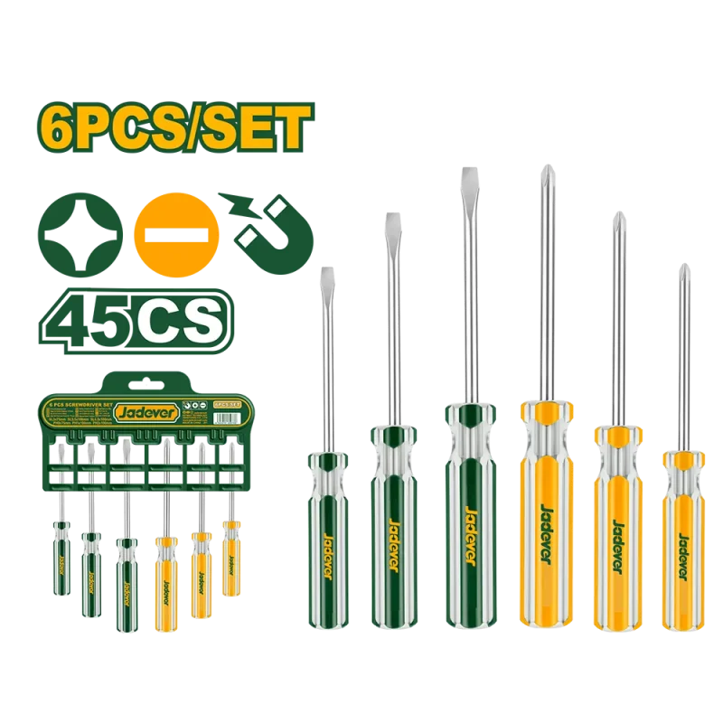 Destornillador Kit 6 Piezas 3 Planos 3 Philips Jadever Destornillador Kit 6 Piezas 3 Planos 3 Philips Jadever