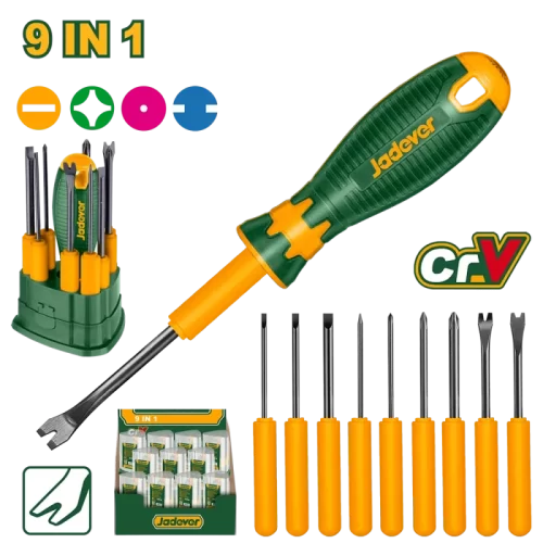Destornillador Kit 10 Piezas con Rmov de Tachuelas Jadever