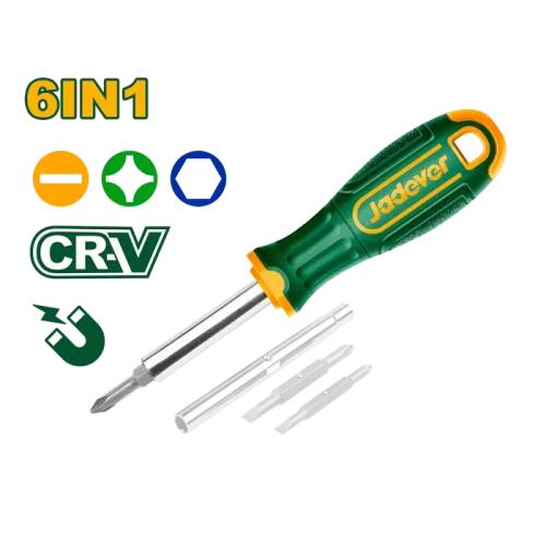 Destornillador 6 En Uno 4 Puntas de 65mm 2 Tubos Jadever