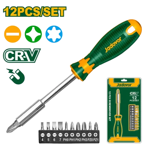 Destornillador 12 Piezas 11 Puntas Jadever