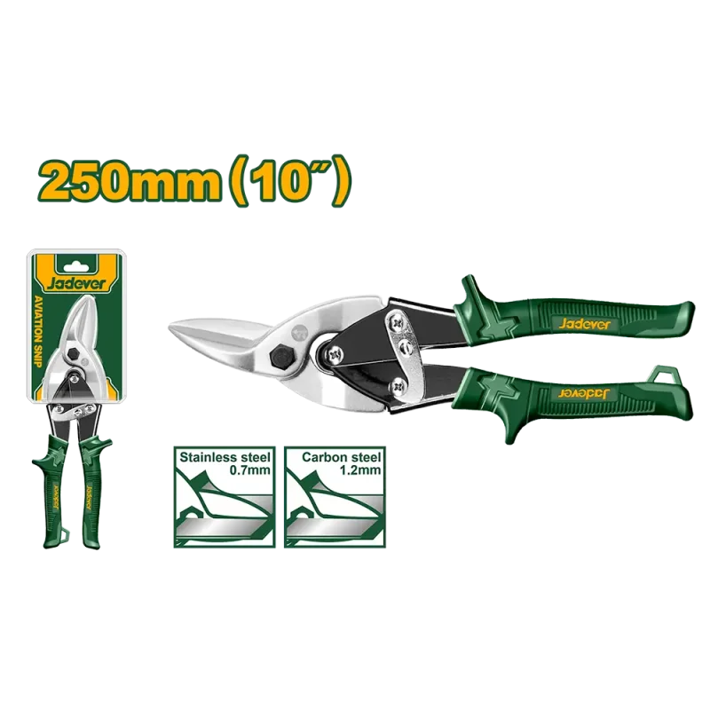 Tijera Chapa 10" 250mm Punta Curva Izquierda Jadever