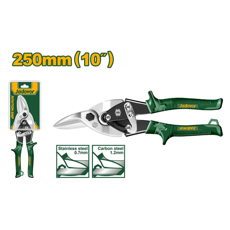 Tijera Chapa 10" Punta Curva Derecha Jadever