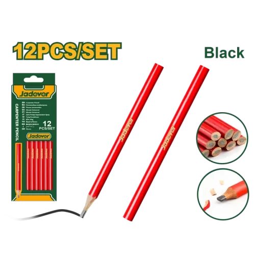 Lapiz Carpintero Ovalada Kit X12 Negro Jadever