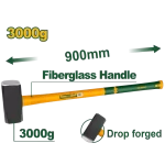 Masa 1 Kg Acero C45 Mango de Fibra Jadever