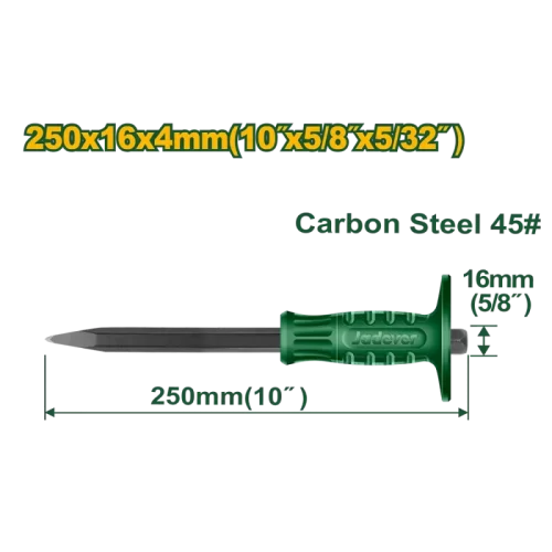 Cincel Frío 4x16x250 Acero C45 Punta Jadever