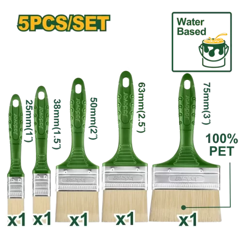 Pincel Kitx 5 Unidades 1" A 3" Filamento Pet Jadever