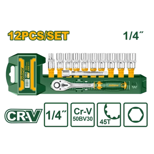 Llave Tubo Criket Kit 12 Piezas 1/4" Jadever