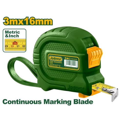 Cinta Métrica 3m X16mm Doble Botón Jadever