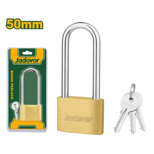 Candado de Latón 50mm 199g 3 Llaves Arco Largo Jadever