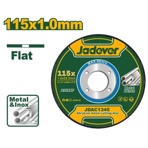 Disco Corte Metal 115mm 1mm Jadever