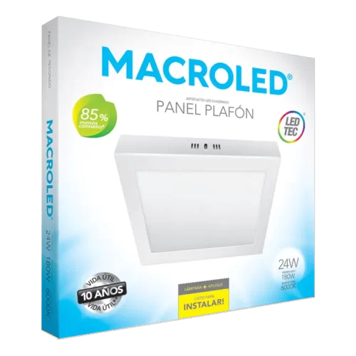 Plafón LED 24W Blanco Cuadrado Frío Macroled - Imagen 2