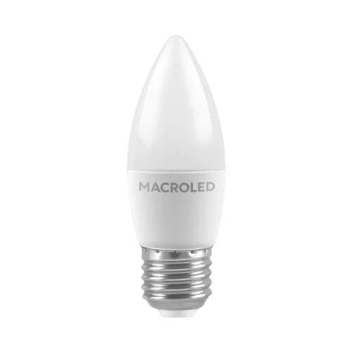 Lámpara LED 6W E27 Vela Fría Macroled