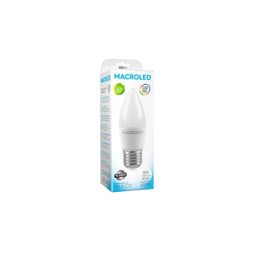 Lámpara LED 6W E27 Vela Fría Macroled - Imagen 2