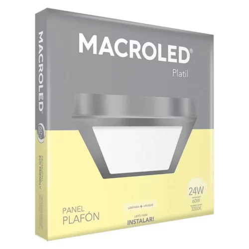 Plafón LED 24W Platil Cuadrado Cálido Macroled