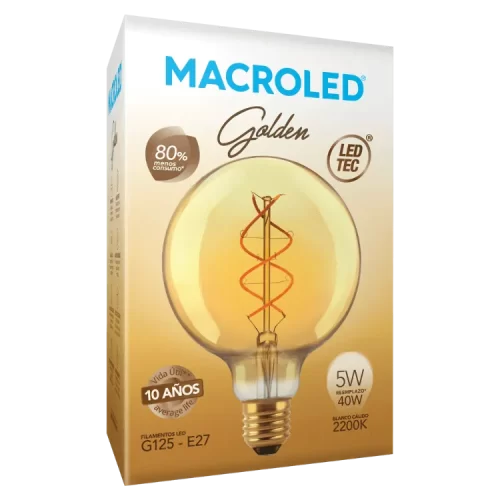 Lámpara LED 5W Vint E27 Dim G125 Globo Golden Macroled - Imagen 2