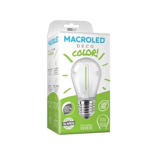Lámpara LED 1W Filamento Verde Macroled - Imagen 2