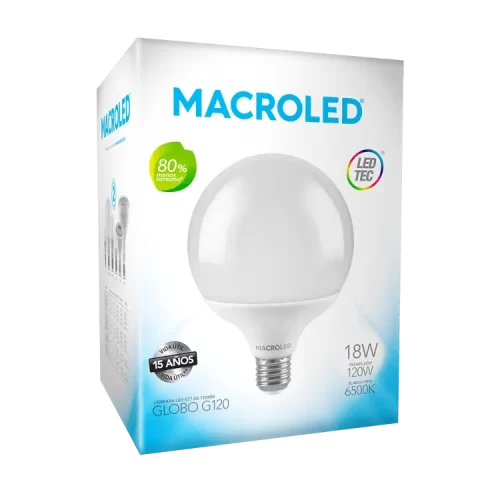 Lámpara LED 18W E27 Globo 120 Fría Macroled - Imagen 2