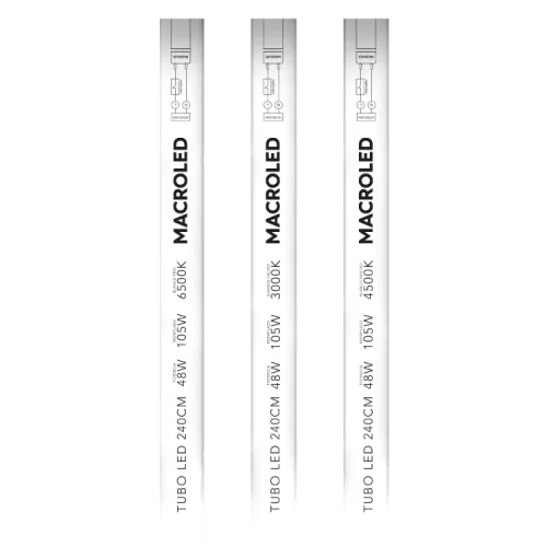 Tubo LED 48W 2.4m 6000k Macroled - Imagen 2